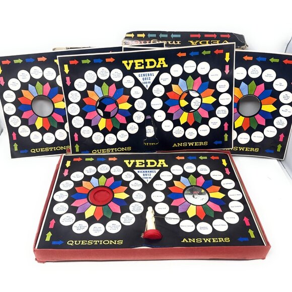 Veda The Magic Answer Man Toy Game Set By Pressman Vintage 1950s - Picture 2 of 4